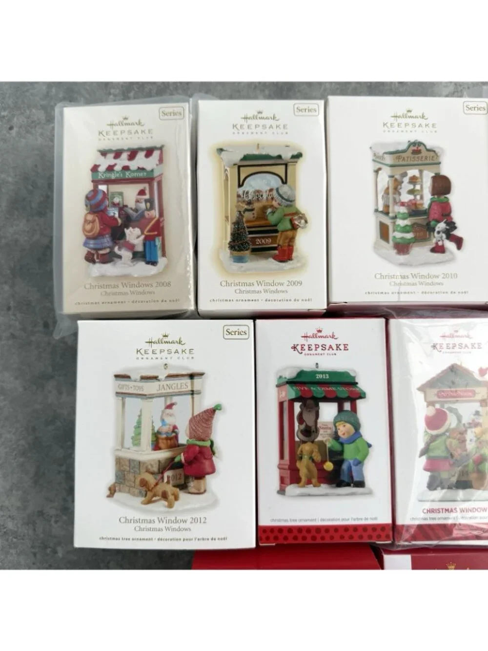 Lot of 10 Hallmark CHRISTMAS WINDOWS Series 2008-2015, 2017 & 2022 Ornaments